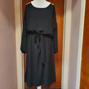 Black Dress with Lace Insets